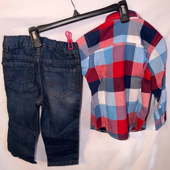 {Kids} The Children's Place Boy's Outfit~Size 18-24M~Button-Down and Jeans (G33) - Picture 4 of 4